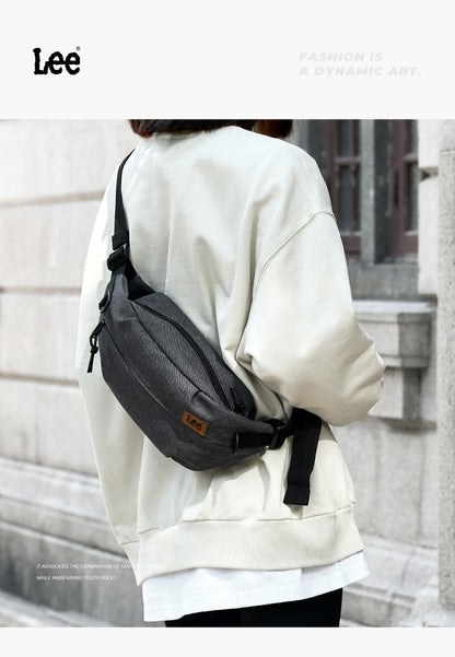 LEE Women Men Oxford Crossbody Waist Bag Waterproof Running Sport Single Shoulder Slingbag Travel iPad Pocket Daily Fanny Pack