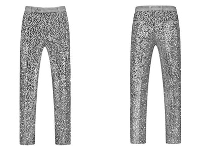 High-quality Sequined Suits Men Clothing Gold / Silver Autumn / Winter New Male Wedding Banquet Party Dress Blazer and Pant