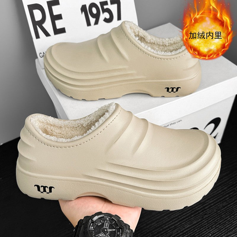 Winter Plush Supper Warm Chef Shoes for Men Women Very Soft Rubber Sandals Clogs Garden Shoes Without Holes Kitchen Work