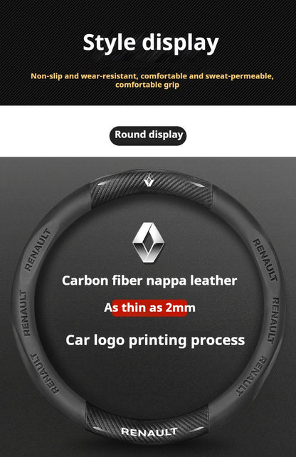 Capa de Volante de Carro em Fibra de Carbono para Renault Scenic Clio Laguna 2 3 4 5 Kangoo Fluence Megane Trafic Talisman Twingo Kaptur