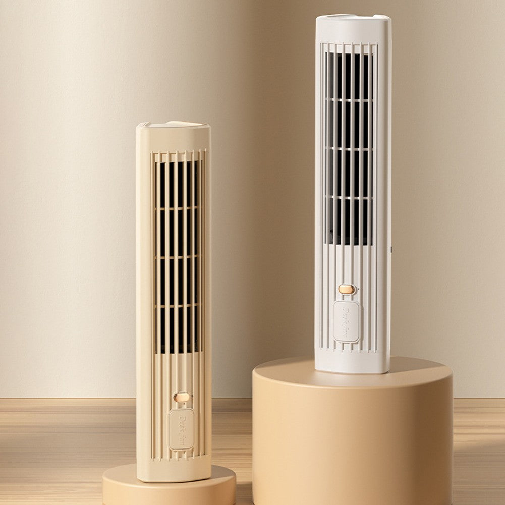 Tower Fan USB Charging Portable Air Conditioner 1200mAh Desktop Cooling Fan Wireless Desk Fan for Home Office