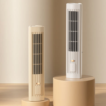 Tower Fan USB Charging Portable Air Conditioner 1200mAh Desktop Cooling Fan Wireless Desk Fan for Home Office