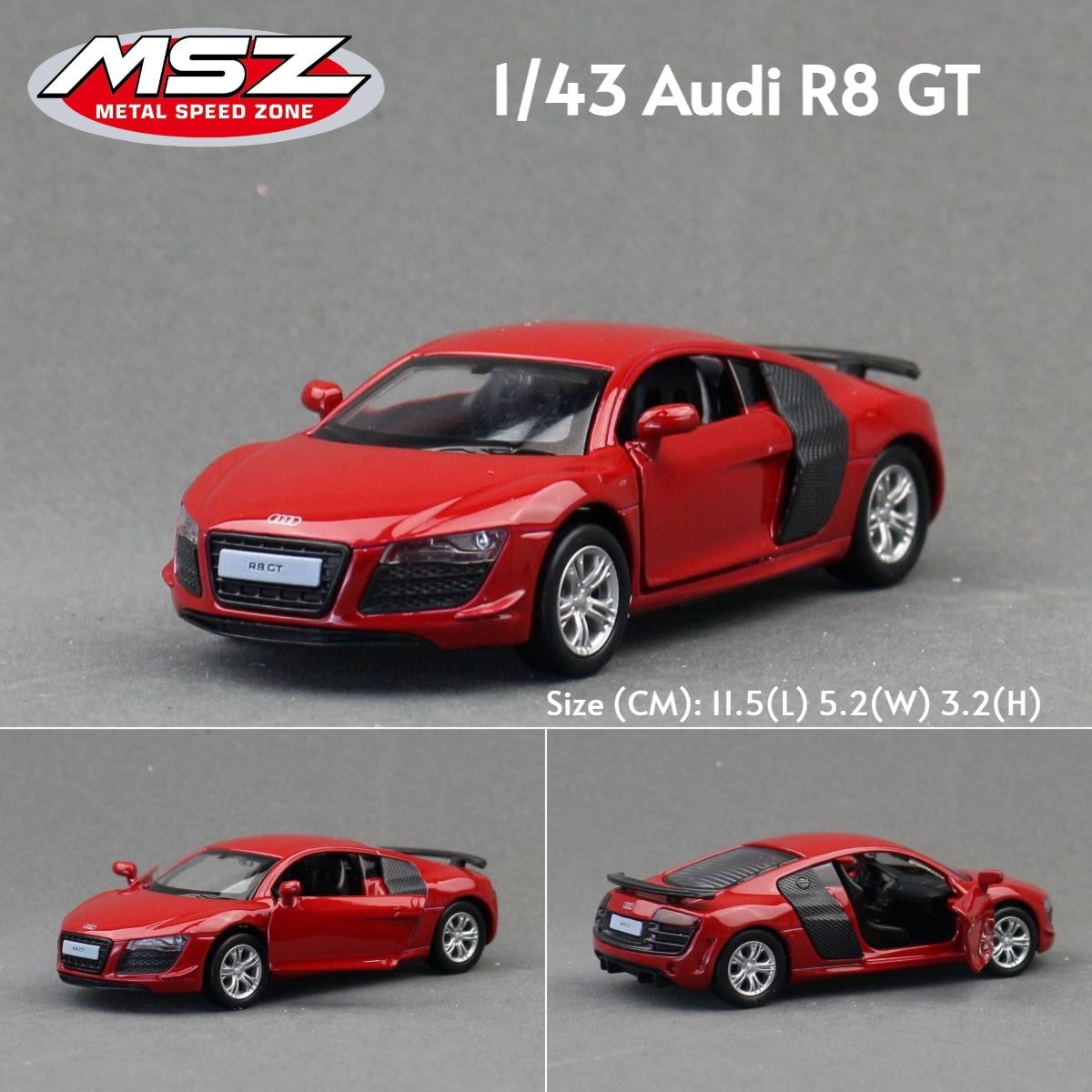 MSZ 1/43 Audi RS7 R8 RS5 Q7 Volkswagen T1 Bus Beetle Toy Car Model Diecast Metal Miniature Pull Back Collection Gift Children