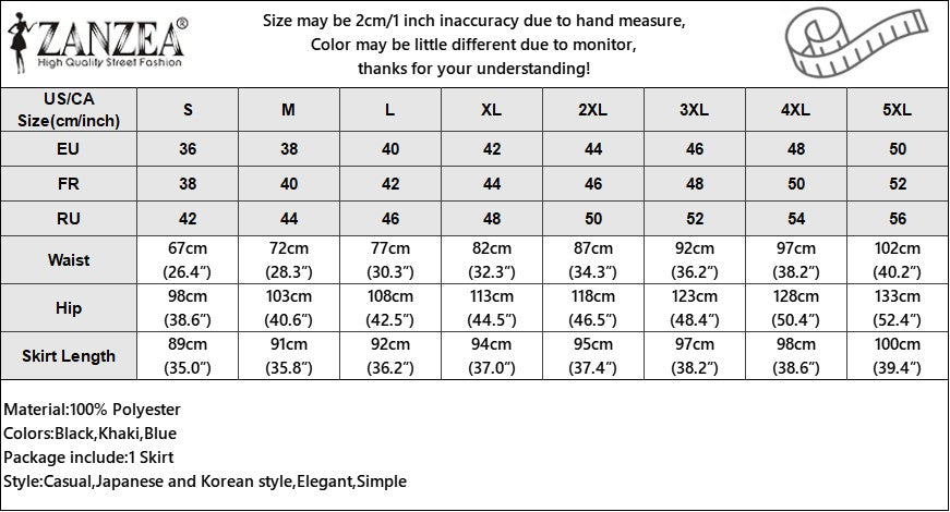 ZANZEA Women Plus Size Skirts High Waist Denim Striped Long Skirt Casual Vintage Big Size Skirt Summer Pockets Fashion Bottoms