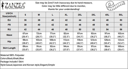 ZANZEA Women Plus Size Skirts High Waist Denim Striped Long Skirt Casual Vintage Big Size Skirt Summer Pockets Fashion Bottoms