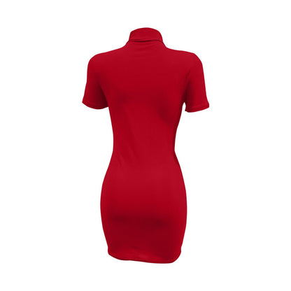 Bodycon Dresses For Women 2024 High Neck Thigh Length Short Sleeve Fitted Women'S Valentines Going Out Club Date Night Outfit