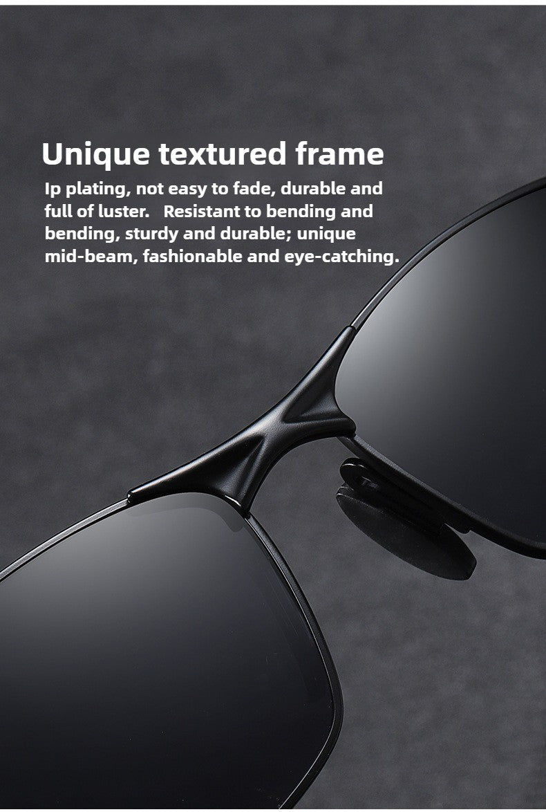 Óculos de Sol Polarizados com Armação de Metal e Lentes Fotocromáticas, Visão Noturna, Adequados para Esportes, Ciclismo, Pesca, Condução e Acampamento