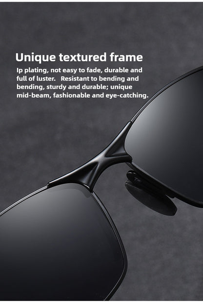 Óculos de Sol Polarizados com Armação de Metal e Lentes Fotocromáticas, Visão Noturna, Adequados para Esportes, Ciclismo, Pesca, Condução e Acampamento