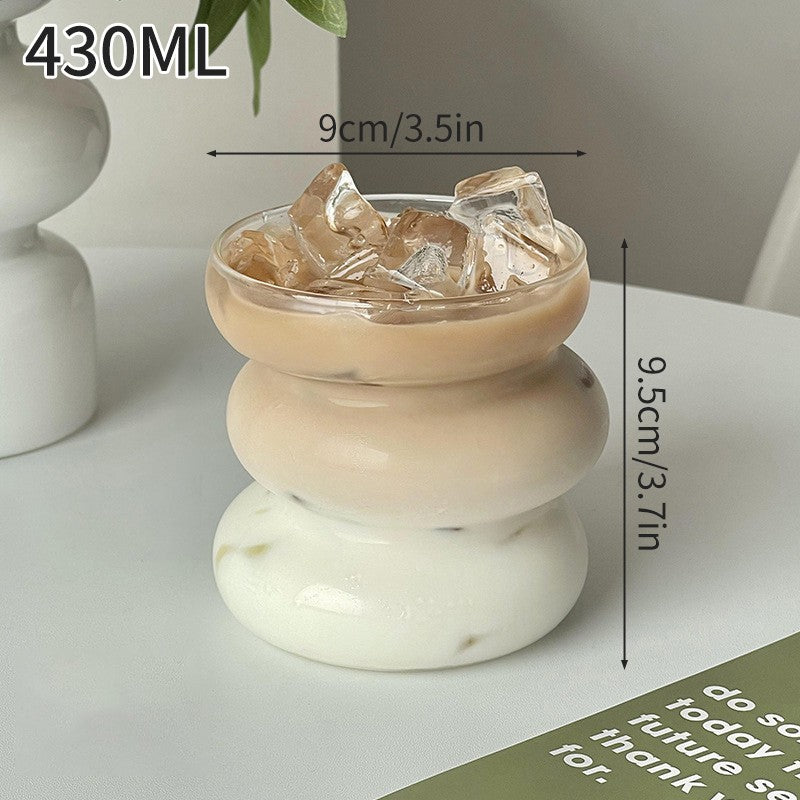 Copo de Vidro INS Copo Térmico Resistente ao Calor Transparente para Suco Leite Café Design Único Copo de Vidro Rosa 3D Copos de Água Utensílios de Bar