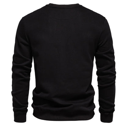 AIOPESON Cotton-blend Mens Crew Neck Solid Color Sweatshirts Pullover Casual Sport Sweatshirt for Men