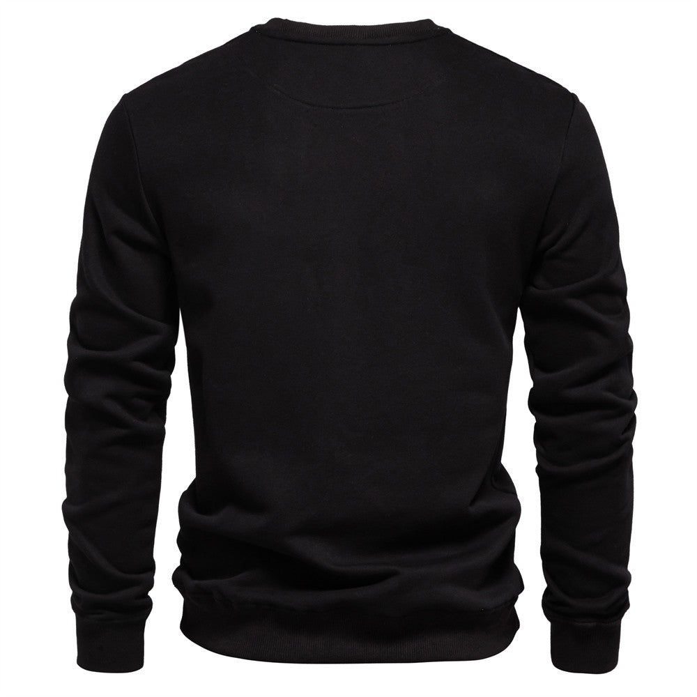 AIOPESON Cotton-blend Mens Crew Neck Solid Color Sweatshirts Pullover Casual Sport Sweatshirt for Men