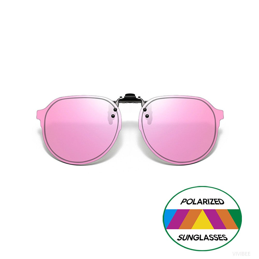 VIVIBEE Flip Up Clip on Sunglasses Polarized Men Driving Women Fishing UV400 Night Vision Sun Glasses Clips Universal Goggles
