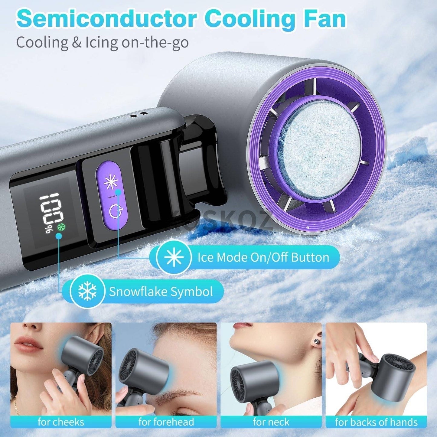 3 IN 1 Handheld Fan, Mini Fan with Flashlight and Cooling, with Air Turbo Cooling Fan for Outdoor Activities, Travel, Working