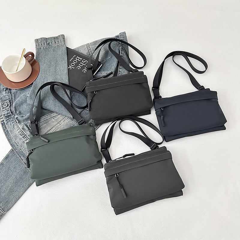 Fashion Leisure Nylon Shoulder Bag Solid Color Waterproof Cross-body Unisex Messenger Bag for Men And Women