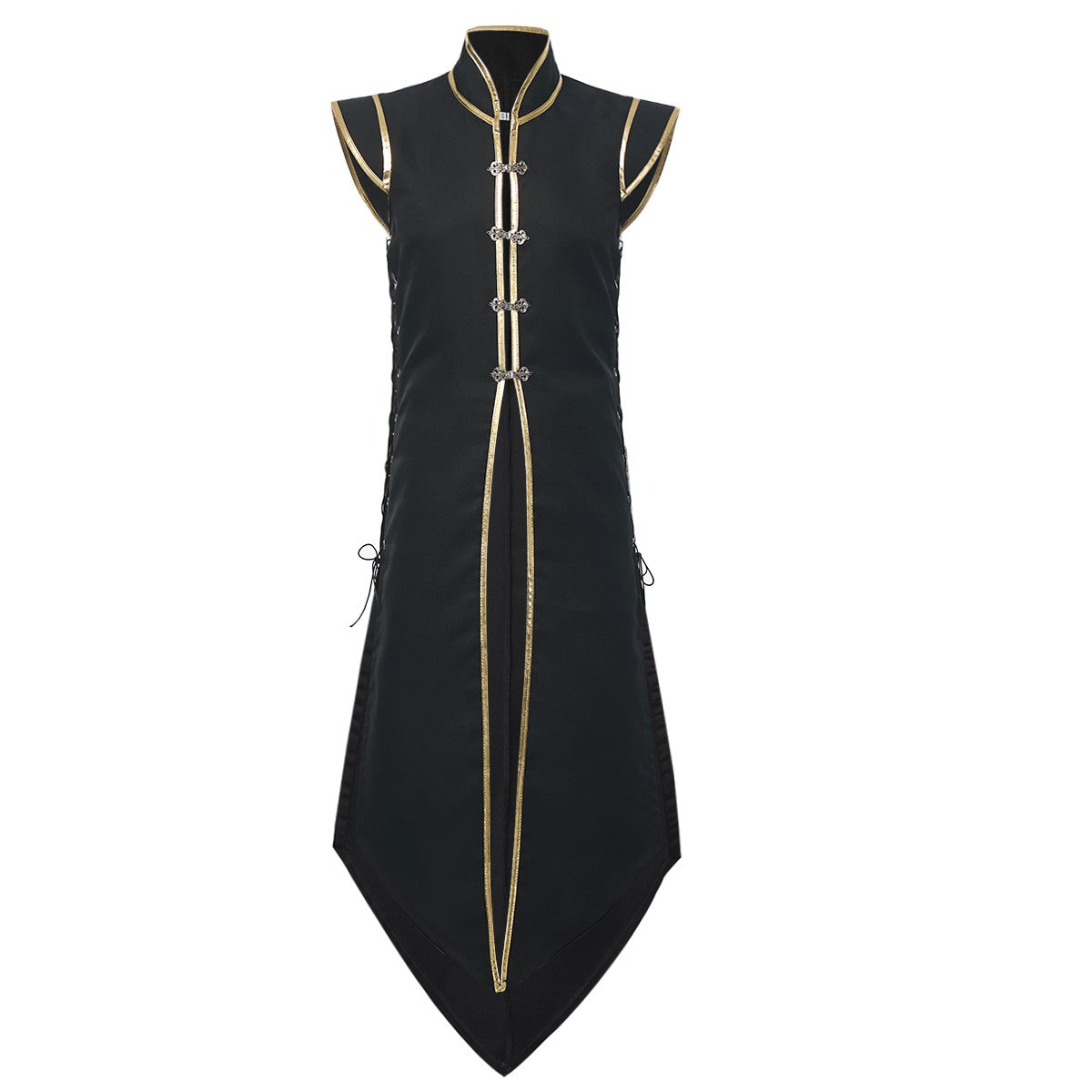 Mens Medieval Viking Vest Colete Vintage Sem Mangas Sobretudo Longo de Cavaleiro Renascentista Fantasia