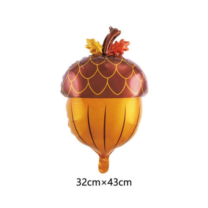 Cartoon Animal Standing Squirrel Balloon Pinecone Shaped Aluminum Film Balloon Forest Theme Baby Shower Birthday Party Decor