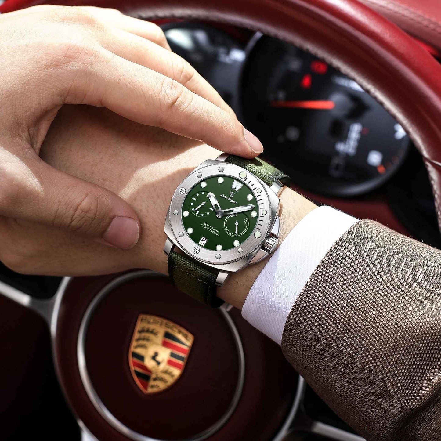 POEDAGAR High Quality Military Watch For Man Waterproof Luminous Date Fashion Men Clock Nylon Leather Quartz Men's Watches Reloj