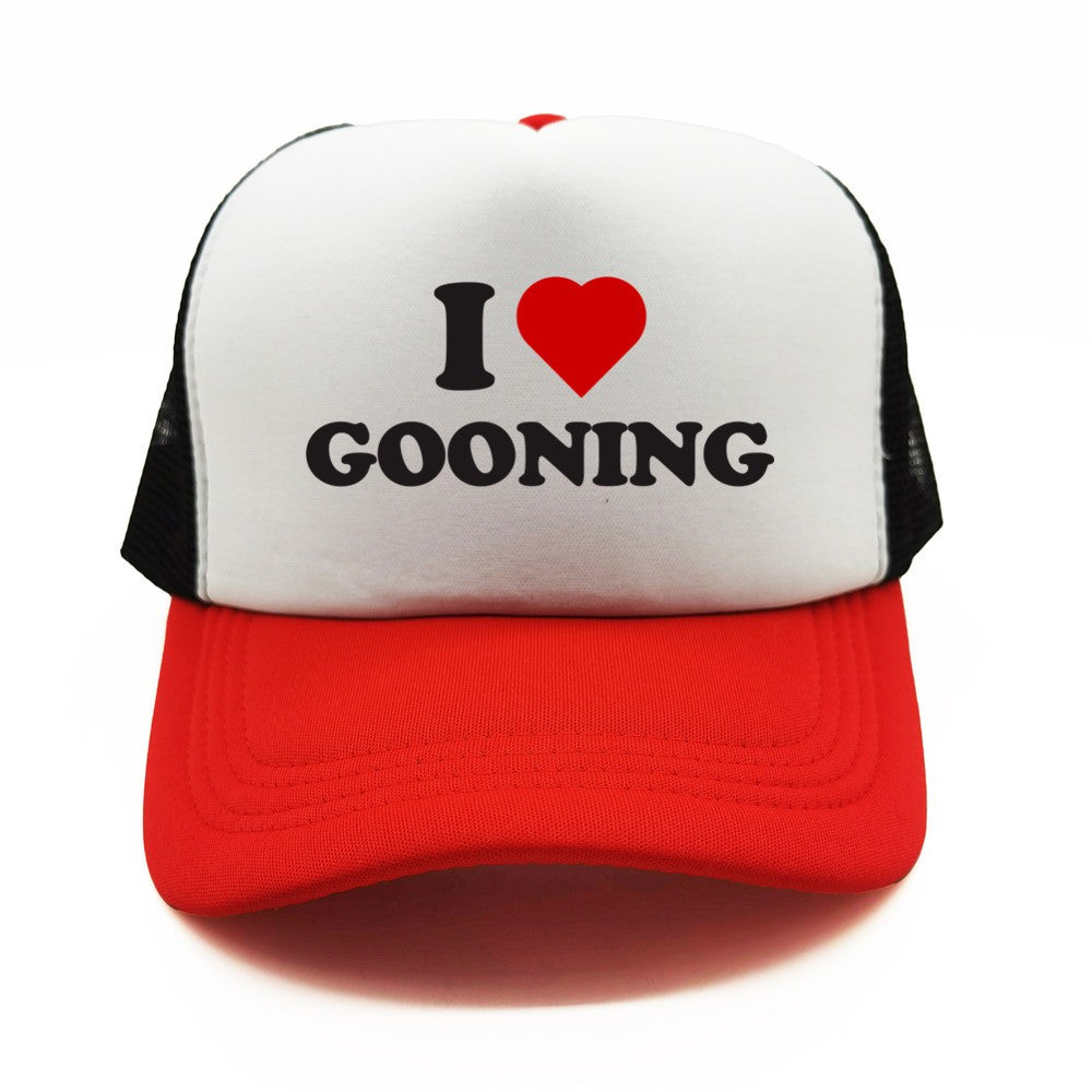 Funny I Love Gooning Baseball Caps Cool Summer Men Mesh Net Hat Humor Trucker Cap Unisex Outdoor Mesh Net Caps MZ-080