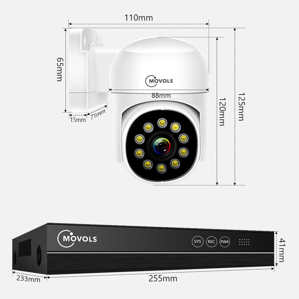 Movols 4K XMEYE POE Surveillance System 8MP 4MP Two Way Audio PTZ CCTV POE AI Security Camera 8CH P2P NVR Video Surveillance Kit