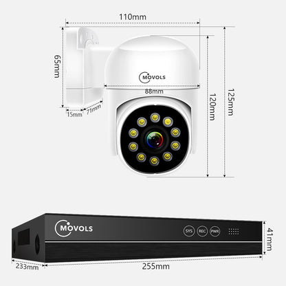 Movols 4K XMEYE POE Surveillance System 8MP 4MP Two Way Audio PTZ CCTV POE AI Security Camera 8CH P2P NVR Video Surveillance Kit