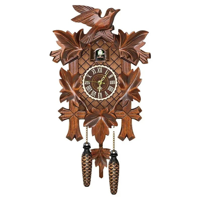 Wooden Hanging Wall Clock Bird Alarm Clock Cuckoo Clocks For Home Kid's Room Decoration Quartz Watch Decorative Home Decor