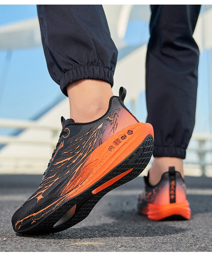 Fluorescence  Running Shoes Carbon Board Marathon Men Sports Lightweight Women's Comfortable Athletic Nonskid Sneakers Casual