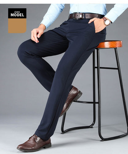 Calça Masculina Social Esporte Fina Primavera Outono Calças Pretas Azul Marinho Calça Social Masculina Calça Reta Esportiva Elegante Tamanho Grande