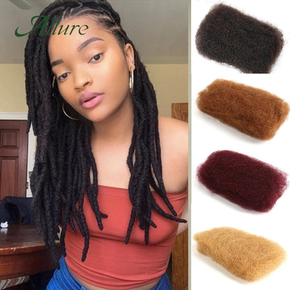 Cabelo Humano Afro Kinky Bulk QVR para Mini Twist, Tranças, Extensões de Dread Locs e Crochet, Cabelo Afro Kinky Cacheado Bulk para Dreadlocks 50g