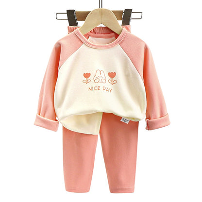 High Quality Boys and Girls Warm Pajama Sets for Autumn Soft and Cozy Fleece Lined Sleepwear Perfect for Comfortable Night Sleep