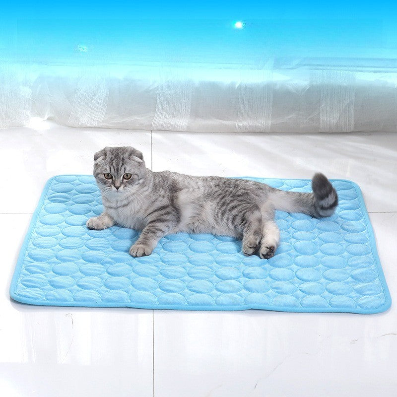 Esteira de Seda Gelada para Resfriamento de Verão, Almofada Respirável para Cães e Gatos, Suprimentos de Cama Fresca para Animais de Estimação