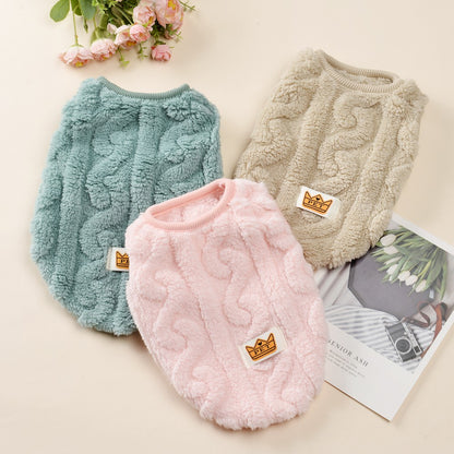 Fleece Warm Dog Cloth Sleeveless Soft Cozy Plush Vest Puppy Winter Overall for Small Medium Pet Sweatshirt  for Dog and Cat