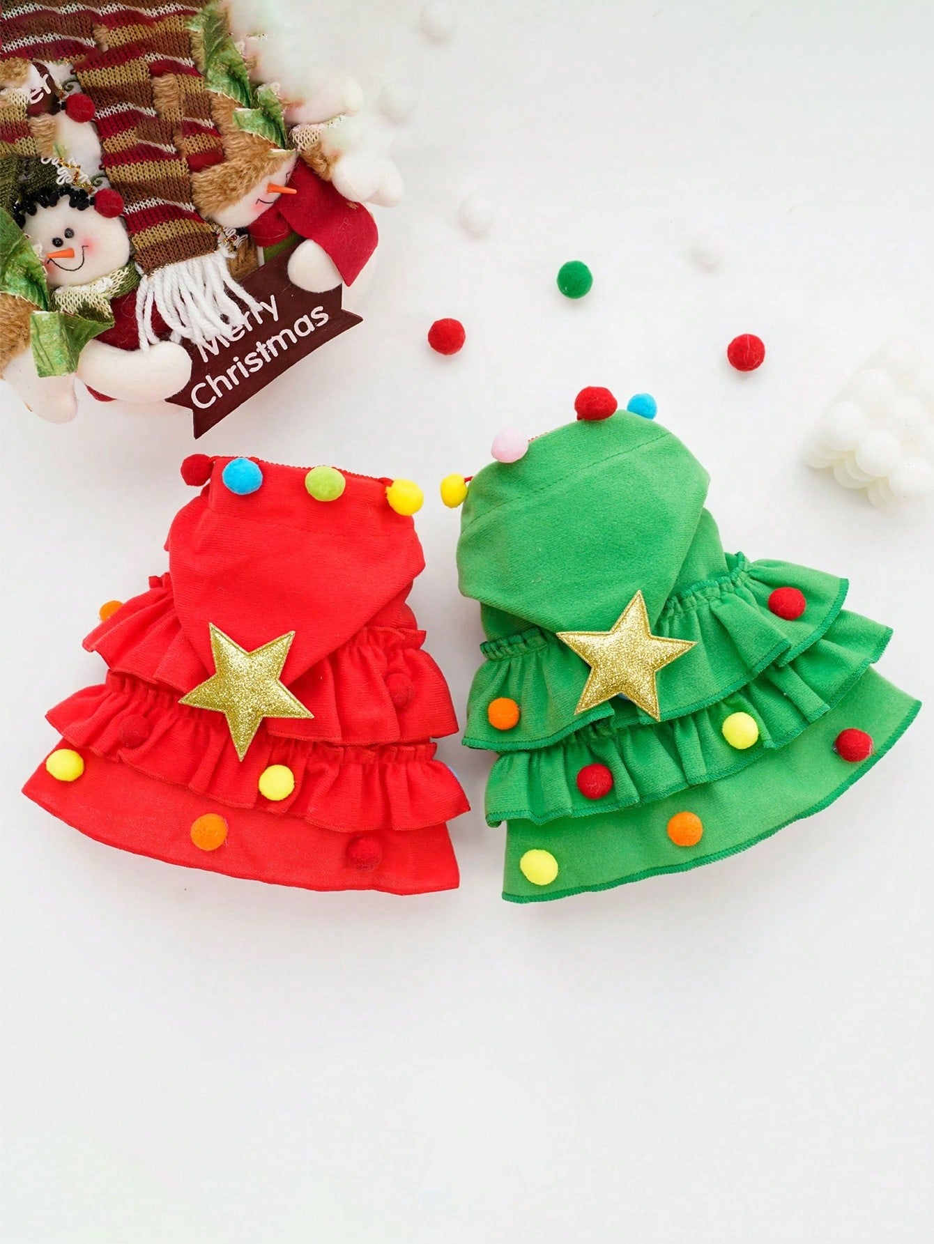 Fantasia de Natal para Pets, Capa de Cachorro para Outono e Inverno, Manto Xale de Cachorro com Design de Árvore de Natal, Roupa de Transformação para Cachorro