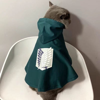 Dog Cloak Cat Cloak Anime Halloween Attack Titaner Pet Cape Shingeki No Kyojin Survey Cosplay Costume Photograph Prop Gifts