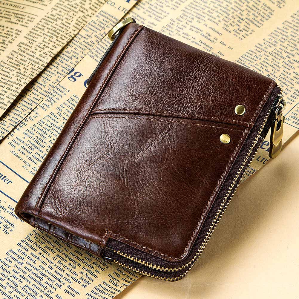 Women's Wallet Fashion Genuine Leather Short Female Purse ID Card Holder Wallets RFID Ladies Clutch With Zipper Coin Purse