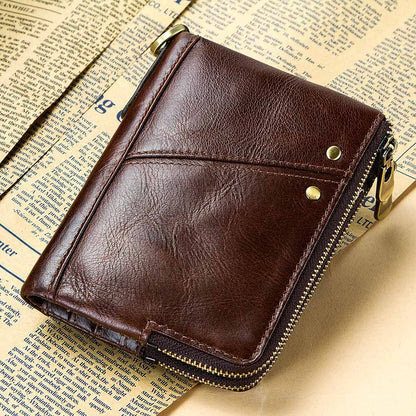 Women's Wallet Fashion Genuine Leather Short Female Purse ID Card Holder Wallets RFID Ladies Clutch With Zipper Coin Purse