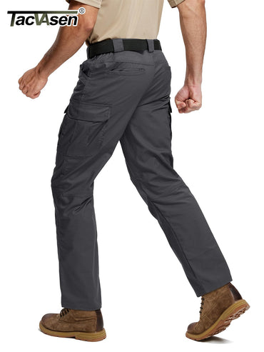 TACVASEN Mens Lightweight Hiking Pants Waterproof Ripstop Lightweight Breathable Stretch Work Tactical Outdoor Trousers 8 Pocket