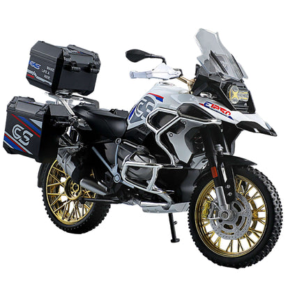 1:10 R1250GS Adventure Moto de Liga Leve Die Cast Modelo de Veículo Coleção Som e Luz Off Road Motocicleta Brinquedos Carro