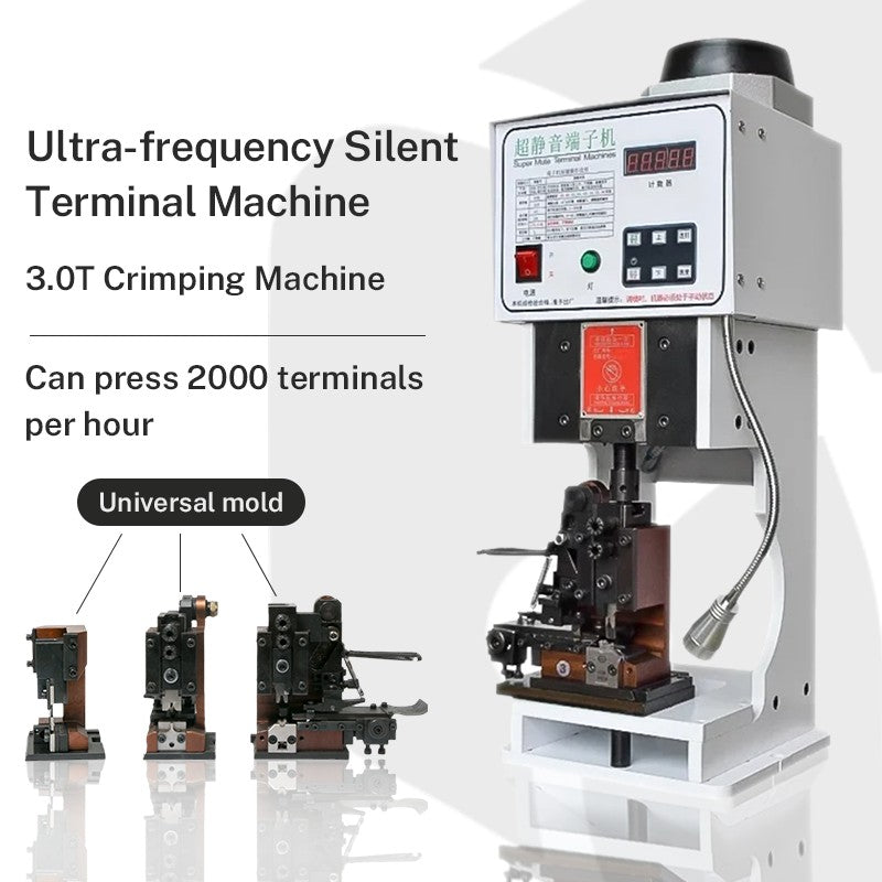 Zten 1.5T 2T Automatic Flat Cable Electric Crimper Tool Low Noise Wire Terminals Crimping Machine Multiple Connectors Support