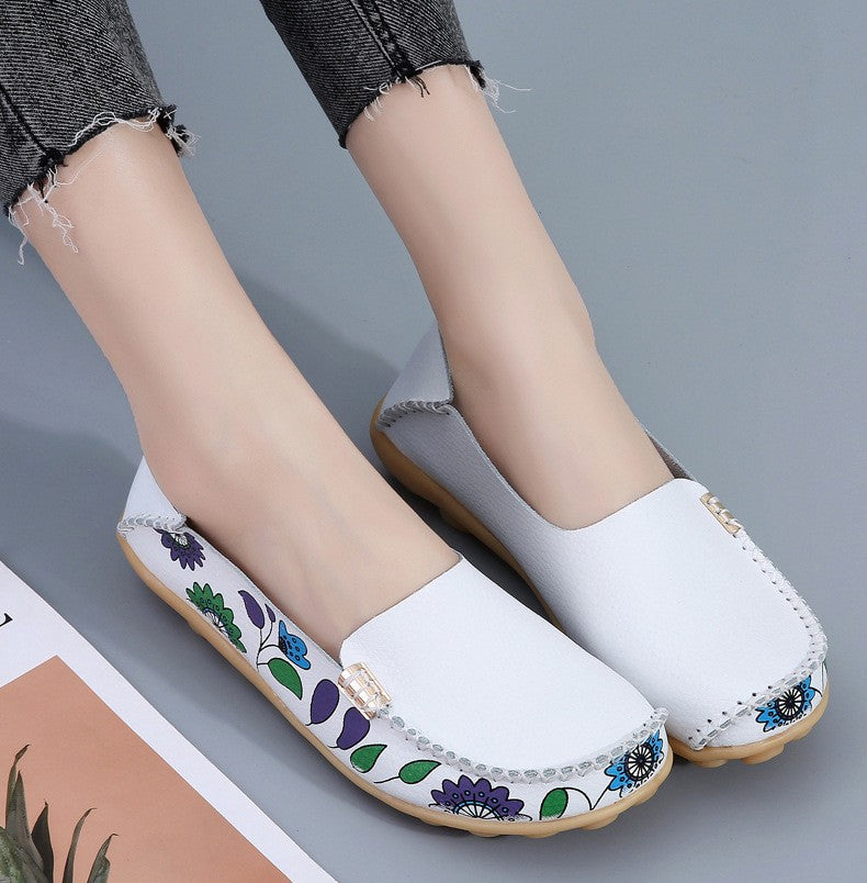 New Moccasins Women Flats Spring Female Leather Loafers Slip on Ballerina Women Casual Shoes Zapatos Mujer Plus Size 35-46