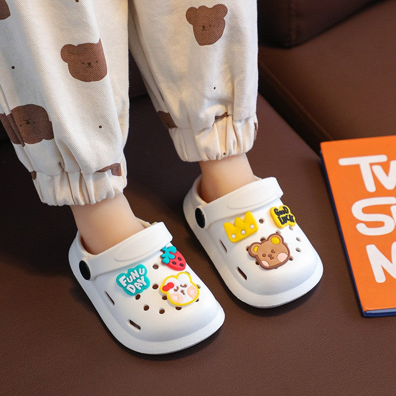 Children's Slippers Summer Boys and Girls Cartoon Cute Anti-Slip Open-Toe Clogs Infant Toddler and Big Kids Sandals