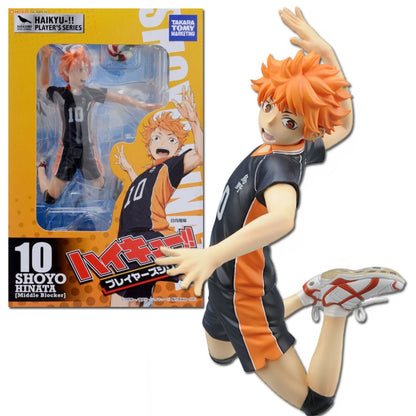 Anime Haikyuu Tobio Kageyama Shoyo Hinata Boneco Competição Nacional Posição de Salto na Rede 1/8 Modelo Brinquedo Presente Boneco de Ação 26cm