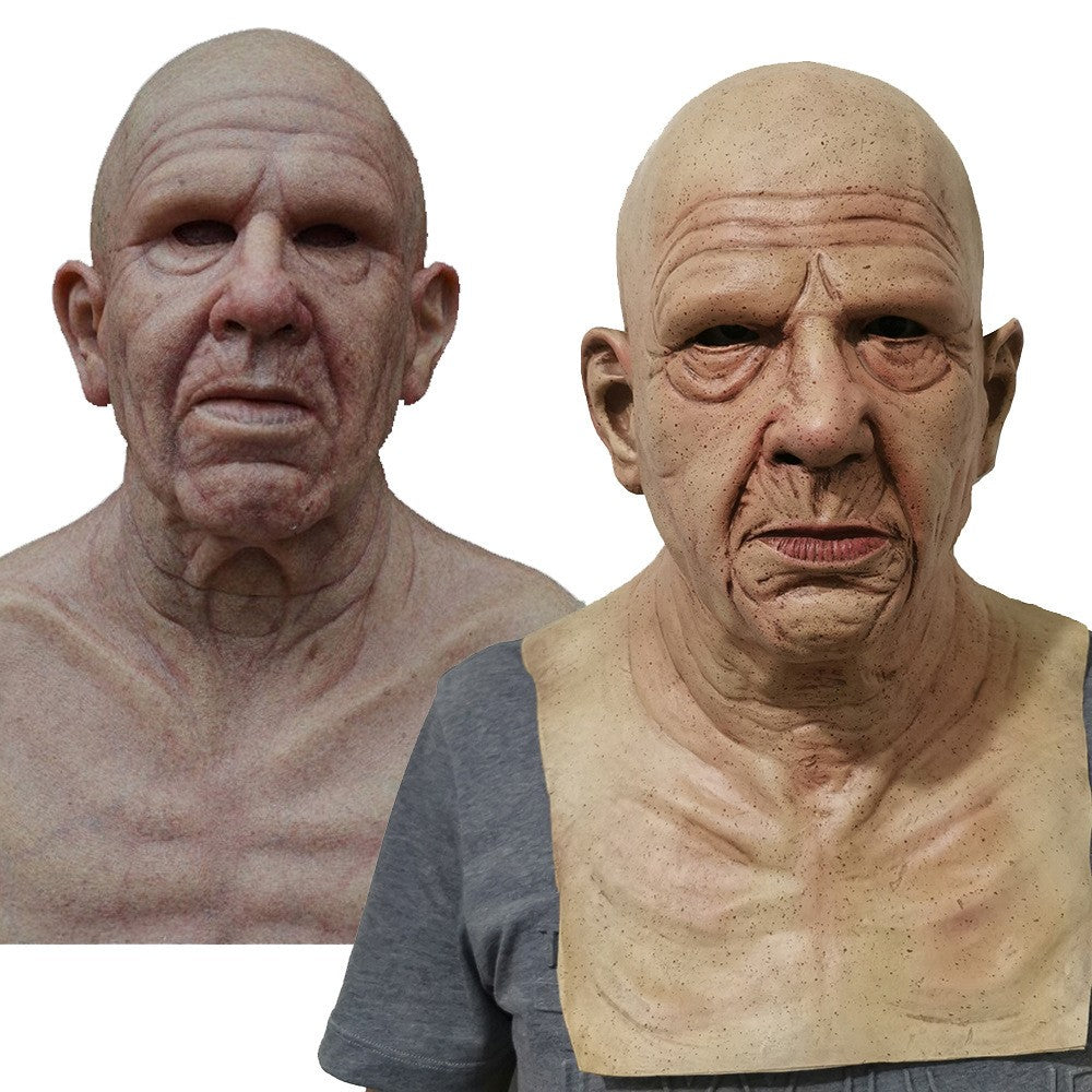 Hot Mascara De Silicona Realistas Halloween for Adults Silicone Old Man Mask Real Face Skin Head Prank Mask for Costume Cosplay