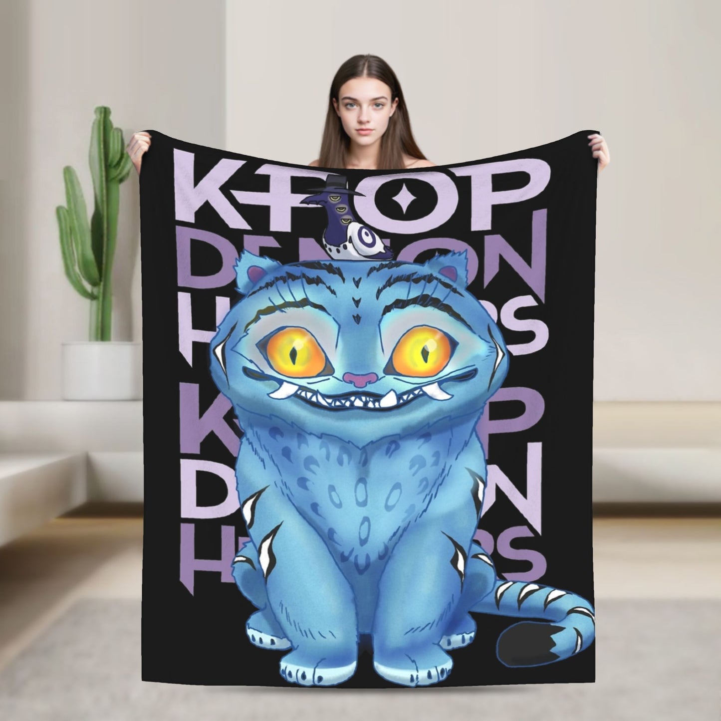 Cobertores de flanela Kpop Demon Hunters Zoey Huntrix Cobertor incrível para casa hotel sofá colcha 125*100cm