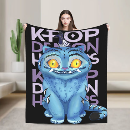 Cobertores de flanela Kpop Demon Hunters Zoey Huntrix Cobertor incrível para casa hotel sofá colcha 125*100cm