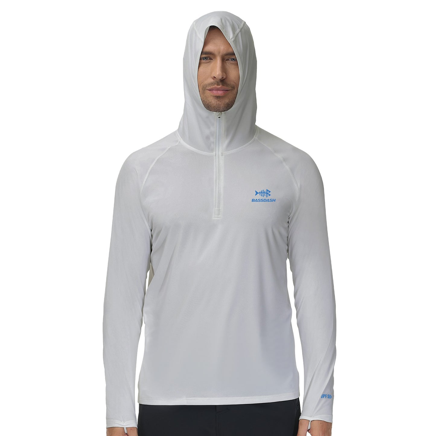 Camisa de Pesca Masculina BASSDASH com Zíper 1/4 UPF 50+ Secagem Rápida Manga Longa Proteção Solar FS24M