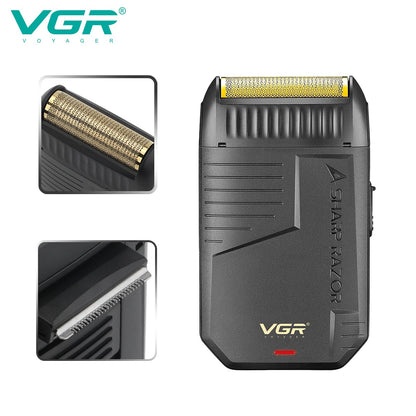 VGR Electric Shaver Professional Beard Trimmer Rechargeable Razors Foil Shaver Reciprocating Mini Shaving Machine for Man V-375
