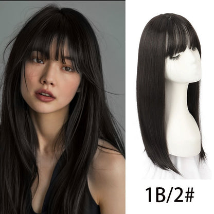 Aplique Capilar Feminino Sintético com Franja - Extensão de Cabelo Fina e Respirável Loira, Topper Capilar para Mulheres, Peruca de Cabelo Falso