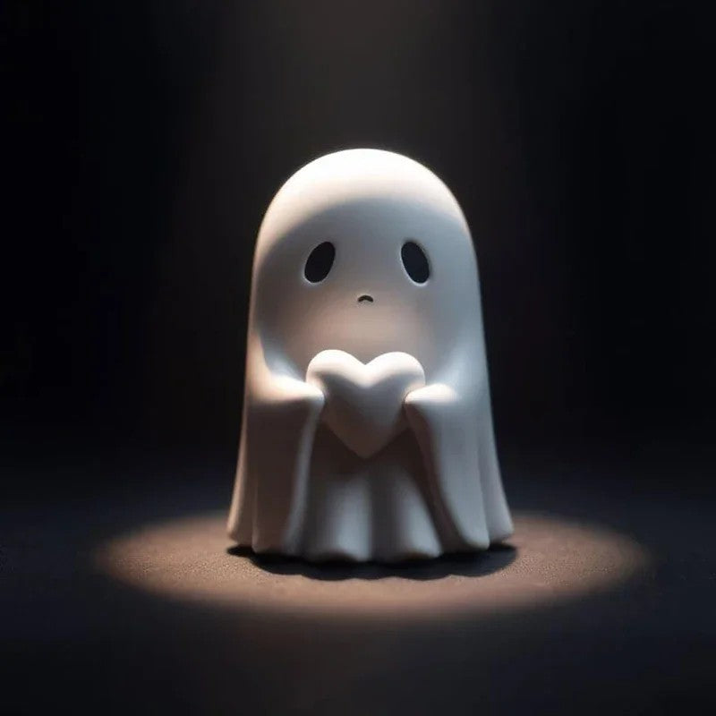 Estátua fofa de fantasma com dedo do meio, estatuetas assustadoras de fantasmas, decorações de casa para feriados, decorações de Halloween? Pequena mini decoração