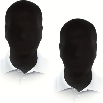 2pcs Black Cosplay Full Mask Thin Breathable Hood Cosplay Prop Party Decoration Ghost Festival Accessories Cosplay Head Cover