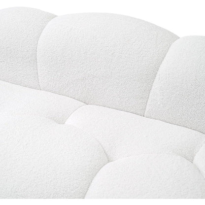 Cloud Shaped Floor Couches for Living Room, 90" Curved Boucle Sofa, Comfy Compressed Couch, Deep Seat Loveseat Sofa for Bedroom,